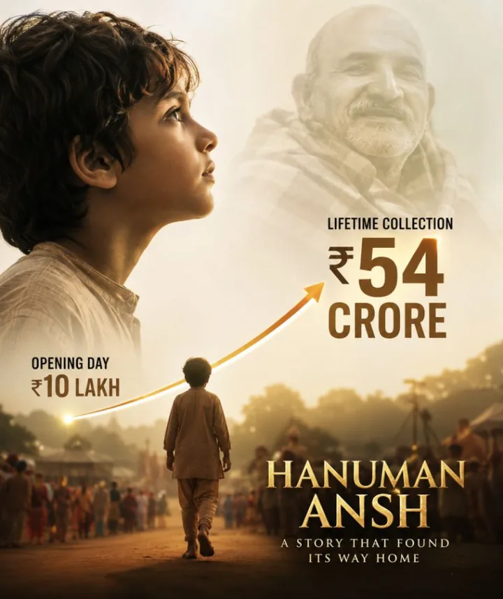Hanuman Ansh poster graphic: opening day ₹10 lakh to ₹54 crore lifetime